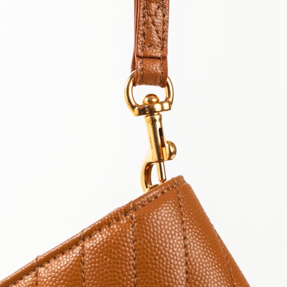 Saint Laurent Dark Natural Grain de Poudre Chevron Matelasse YSL Cassandre Flap - Picture 7 of 13